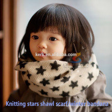 New 2015 knitted star neck warmer custom printed shawl bandana cashmere scarf for women